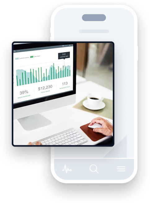 Controle de gestão em um celular